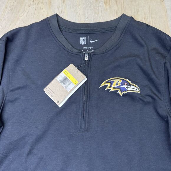 NEW Baltimore Ravens Nike Sideline Lockup Performance 1/4 Zip Top Black Small SM - Picture 5 of 15